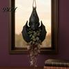 Support de Plante Paysager Distinctif Pot Suspendu en Forme de Chauve-souris, Pot Gothique pour Intérieur Extérieur Jardin Ambiance Mystérieuse Décoration Murale d'Exposition, Unique
