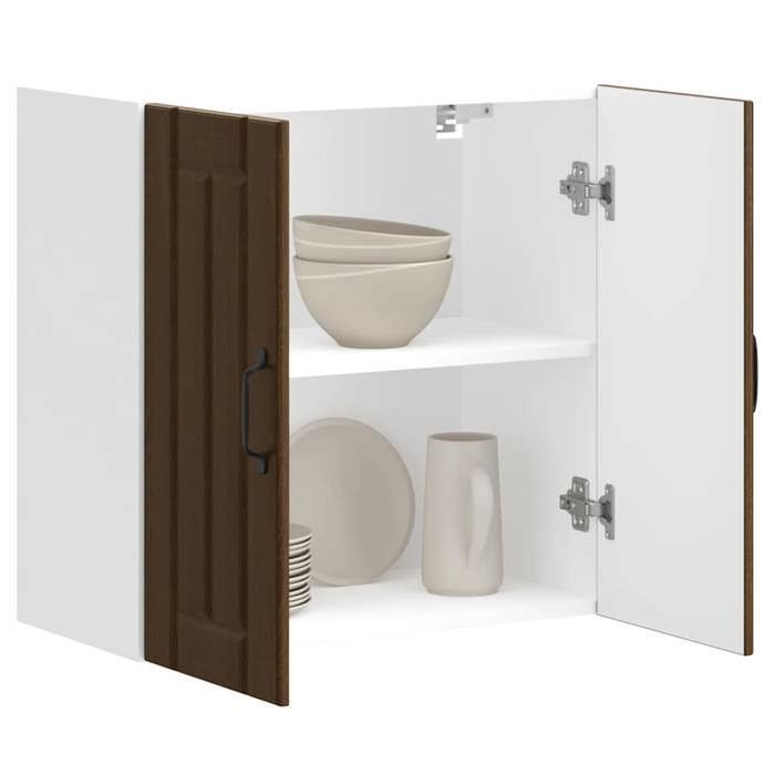 VidaXL Lucca Wall-mounted Kitchen Cabinet Brown Oak Engineered Wood, Wall-mounted Kitchen Furniture, Cabinet for Kitchen Wall, 853824