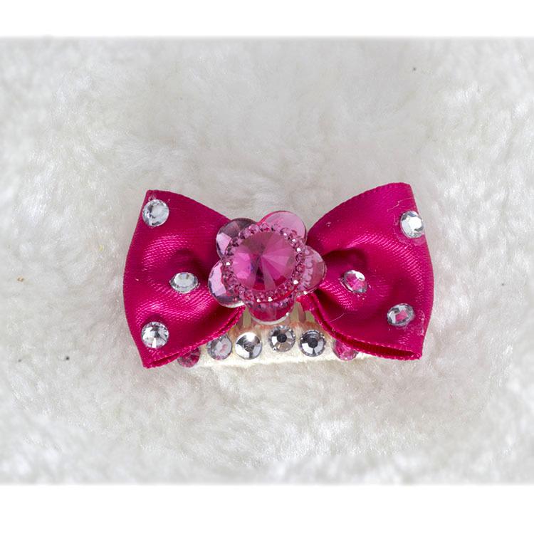 Prinzessin Haustier Hund Haarspange Schleife - Yorkshire Malteser Perle Strassstein Accessoire
