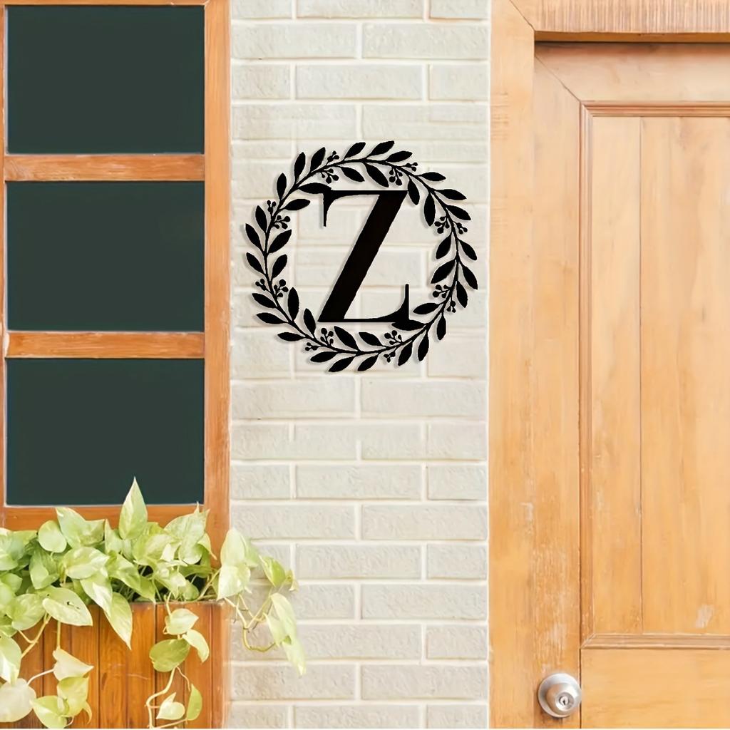 Metal Monogram Letter Wall Decor, Personalized Last Name Sign for Home, Door Hanger Gift for Halloween Christmas New Year