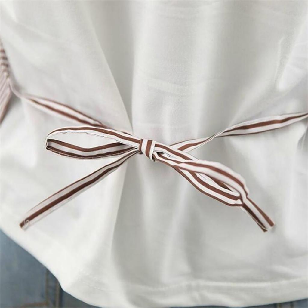 Unisex Apron with Pockets Cartoon Cute Bear Stripe Printed Kitchen Cooking Baking Apron