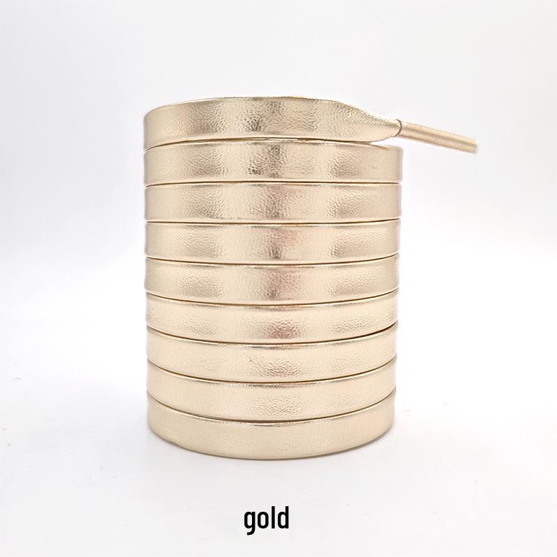 Złote i Srebrne Skórzane Odblaskowe Sznurówki do Butów Air Force i Dad Shoes - Jedna Para