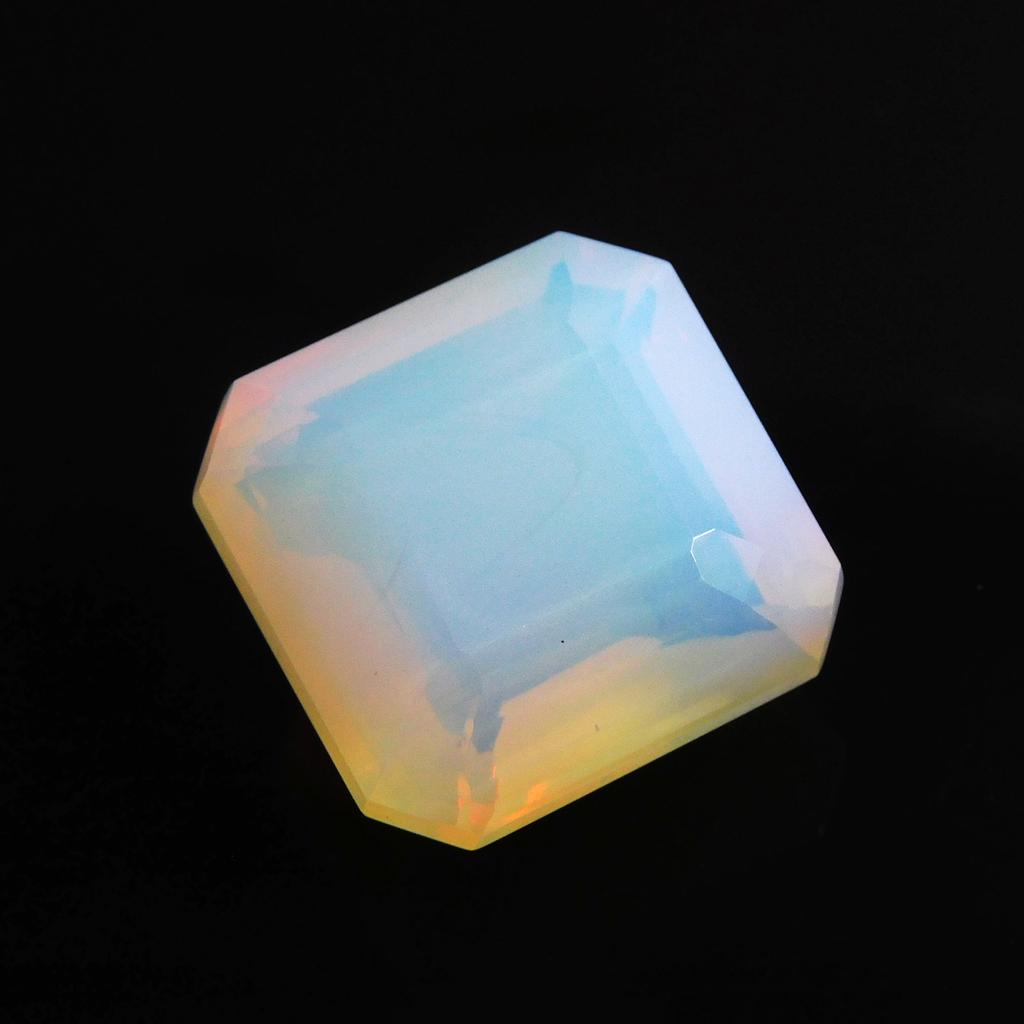 Lab-Created Opal Loose Gemstone Multi-Color 78.35 ct Emerald Cut October Birthday Birthstone