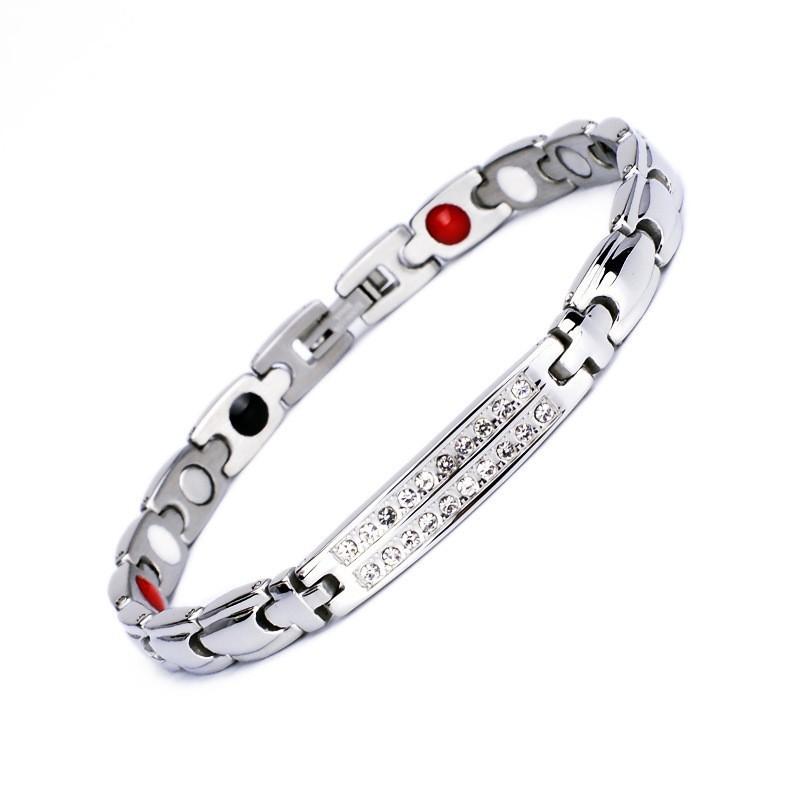 Stainless Steel Cross Bracelet With 18K Gold Vacuum Plating CZ Crystals Men Women Elegant Fashion Jewelry
