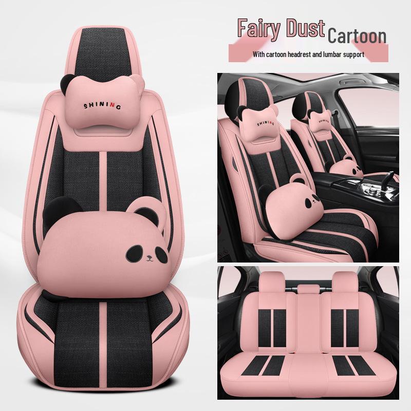 Linen Car Seat Cushion for Tiida, Qashqai, Sylphy, Teana, Sunny, Livina & Bluebird - Full Coverage