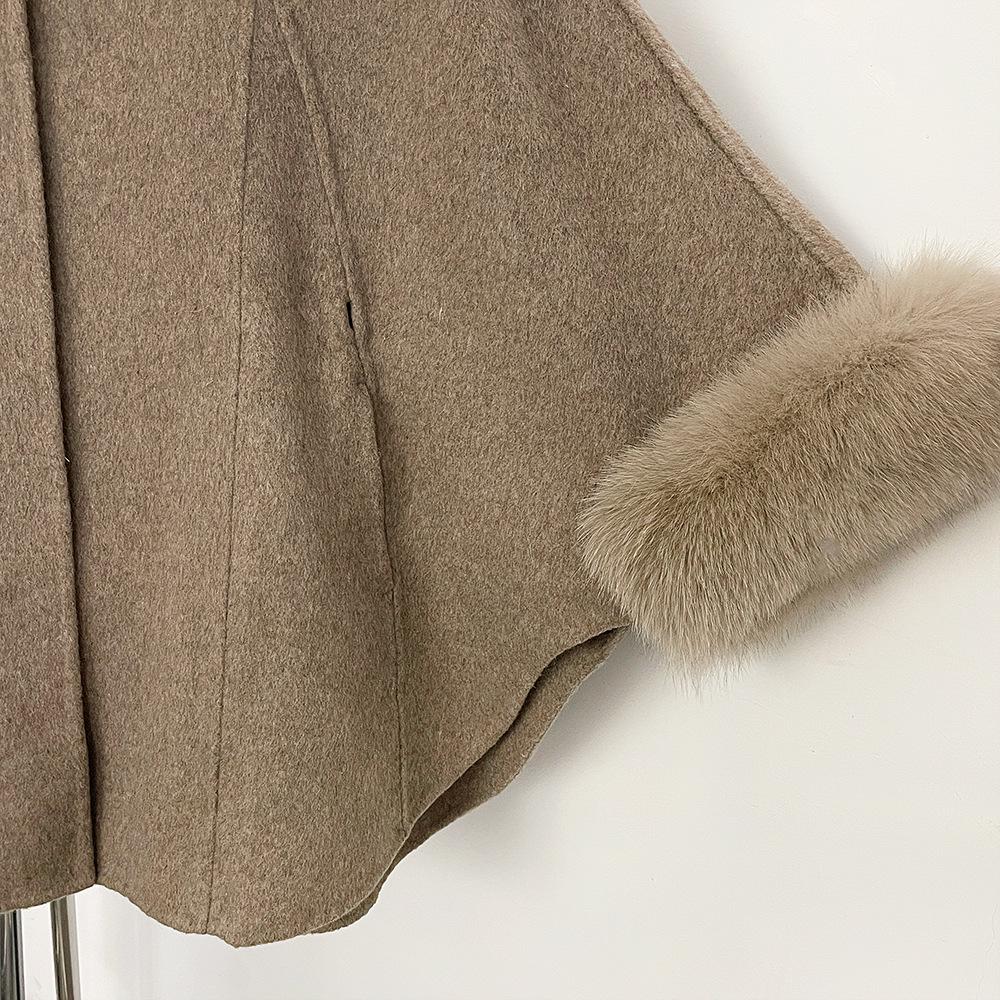 Australian Double-Sided Cashmere Wool Coat with Big Fox Fur Collar - Autumn/Winter Korean Style Women's Outerwear