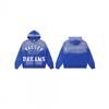 Felpa con cappuccio da uomo oversize con zip e dettagli ricamati con strass, cotone pesante, streetwear