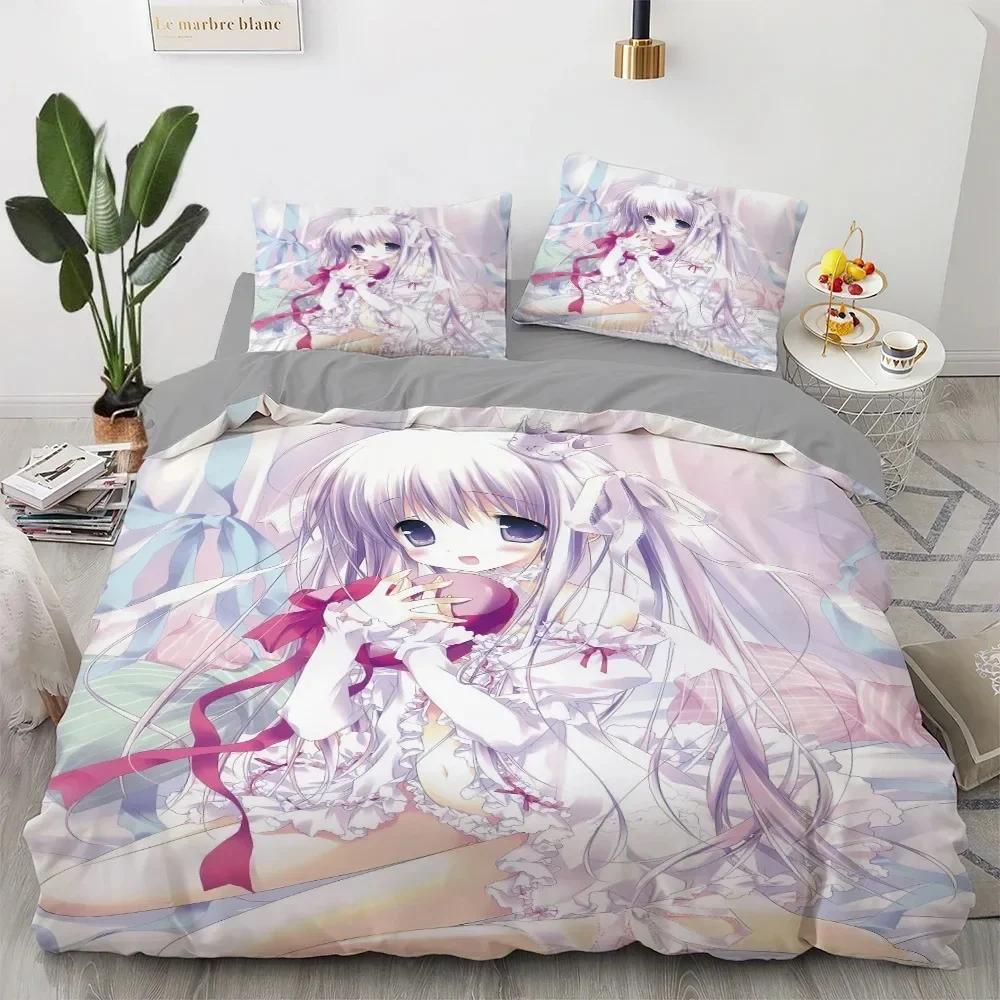 New Anime Kawaii Bedding Set Japan Anime Loli Duvet Cover Set Kids Bedroom Cartoon 3D Printed Quilt Cover Bedroom Gift
