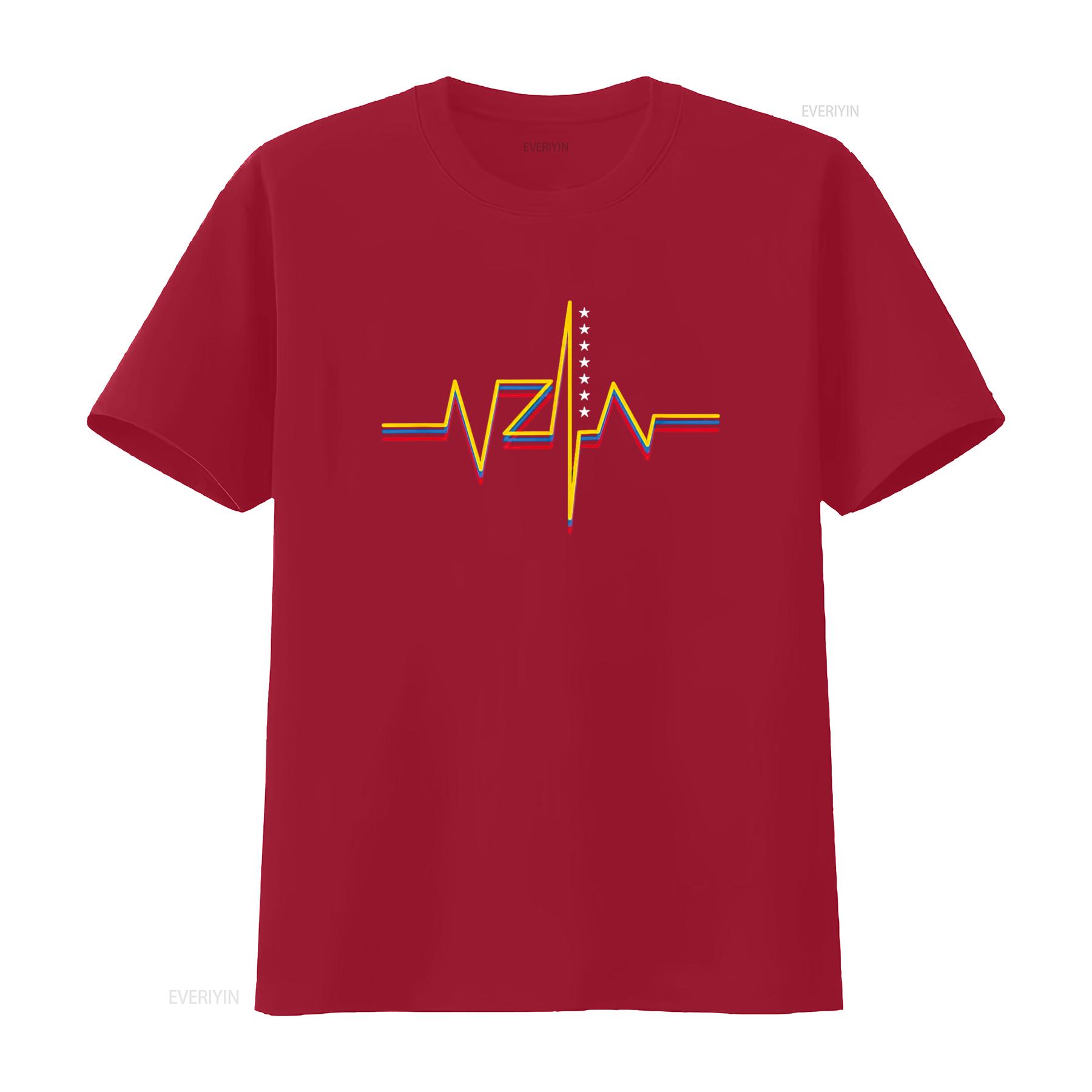 Venezuela VZLA heart Flag T Shirt vintage Washed streetwear Stretched graphic Versatile Stylish Casual designer clothes S