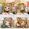 Yaoyao Genshin Impact Cushion Cover Natural Linen Organic Fabric DoubleSided Printing Room Sofa Decor Pillow Case