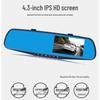 Dual Camera Rearview Mirror Dash Cam with Reversing Image and DVR for Front and Rear Recording
