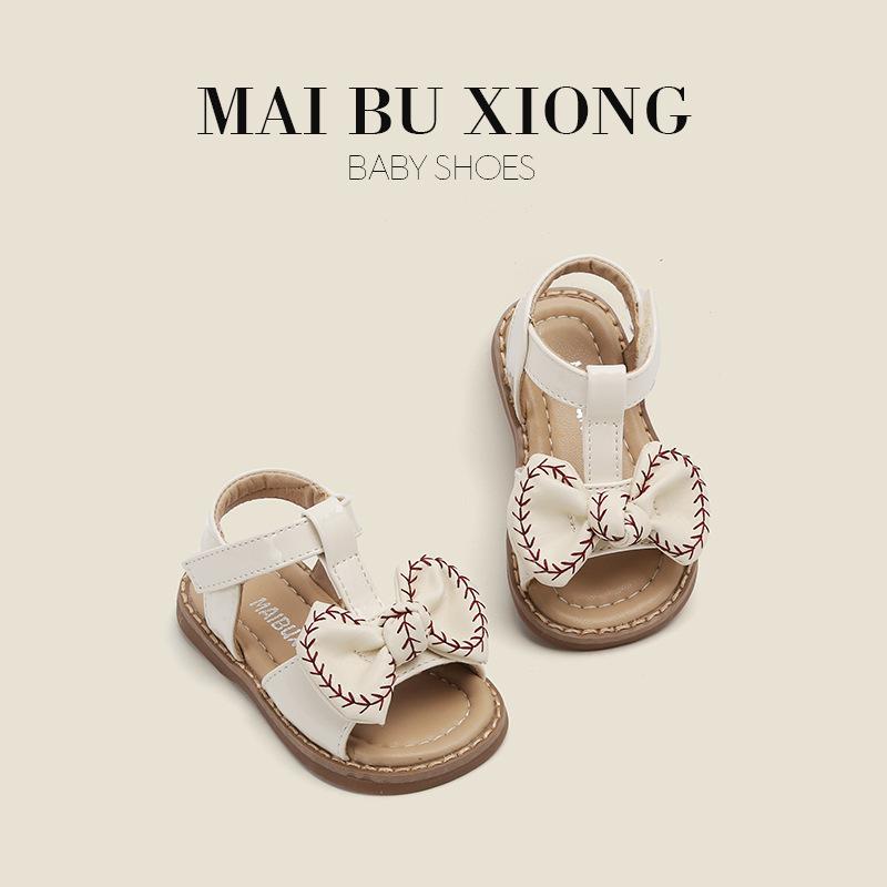 

MAIBUXIONG Toddler Shoes Summer Baby Girl Sandals Bow Leather Shoes Baby Kids Korean Princess Shoes Girls Shoes