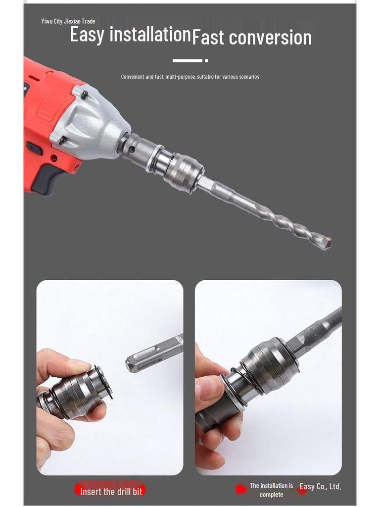 High-Power Electric Wrench-Drill Conversion: Compact Impact Drill for Cement & Concrete Walls