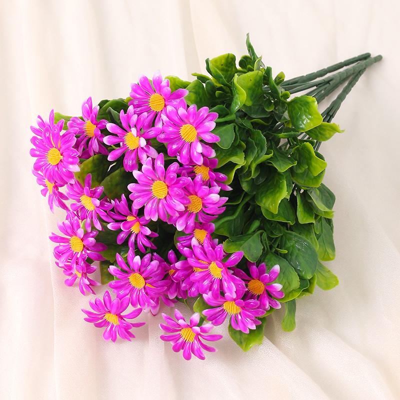 

33cm Artificial Flowers Daisies UV Resistant Colorfast Plastic Plants Home Wedding Windows Outdoor Decor DIY Artificial Flowers светло-фиолетовый