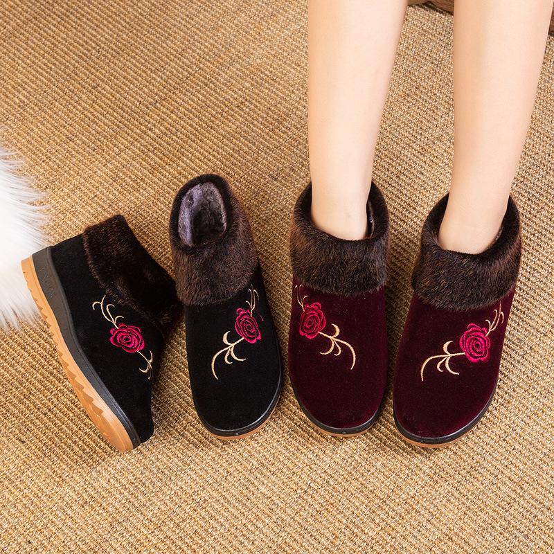 Women's Winter Fashion Casual With Thick Velvet And Warm Cotton Shoes Snow Boots