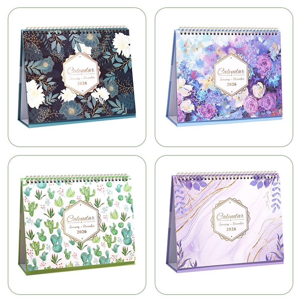 Thick Paper Standing Flip Calendar Portable Time Manegement Organizers  School Office Supplies