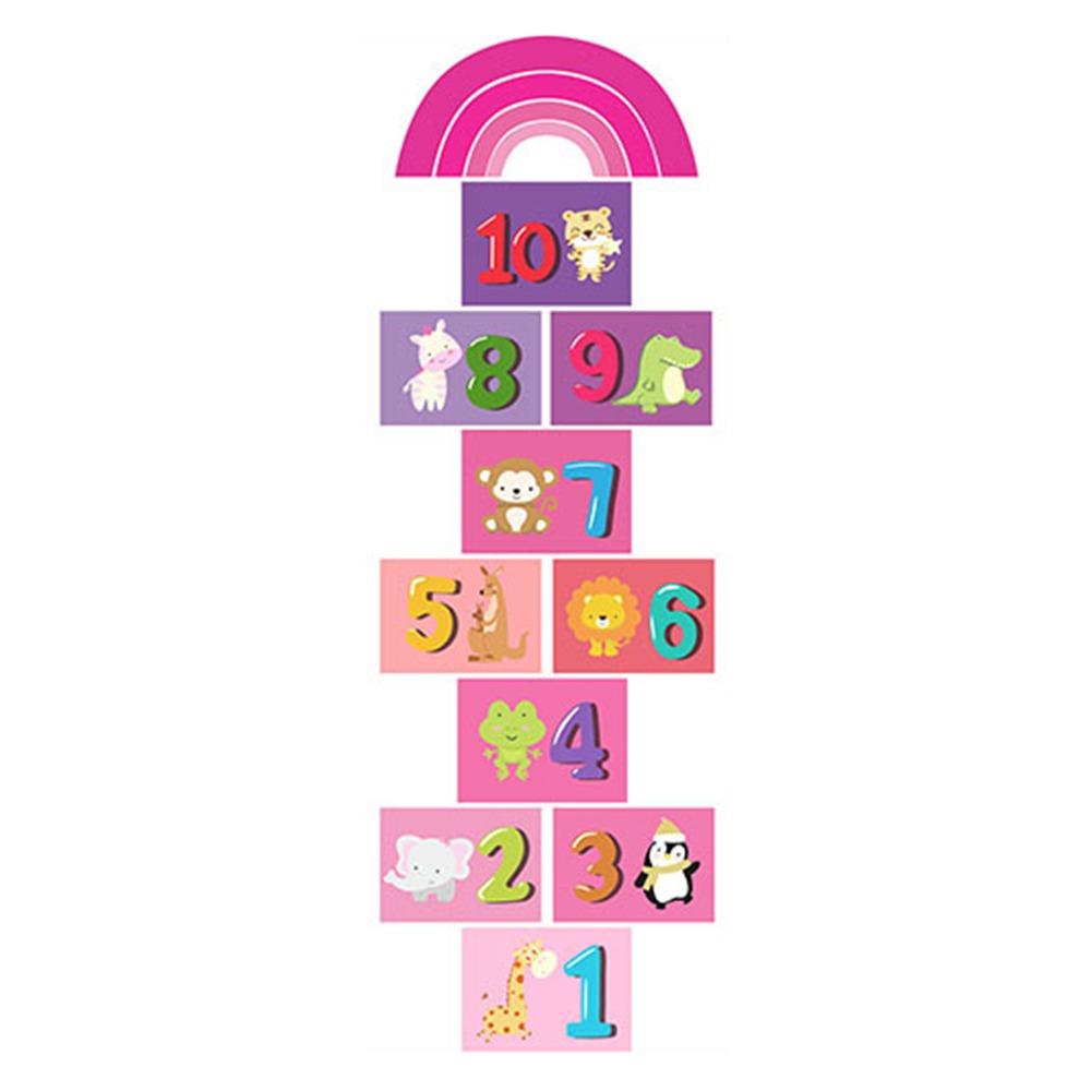 PVC Cartoon Number Grids Self-adhesive Flooring Decals Creative Wall Art  Kid's Room
