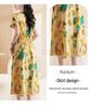 Fashionable Cotton Silk Plus Size Dress with Pockets for Middle-Aged and Elderly Women