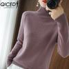 Stand-up Collar Sweater for Women's Autumn and Winter Thick Collection, Solid Color Pullover, Loose Knitted Long-sleeved Base