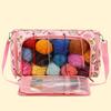 Crochet Bag Knitting Bag Crochet Craft Project Bag Travel Yarn Organizers Bag for Crocheting Pattern Yarn Hook Needle