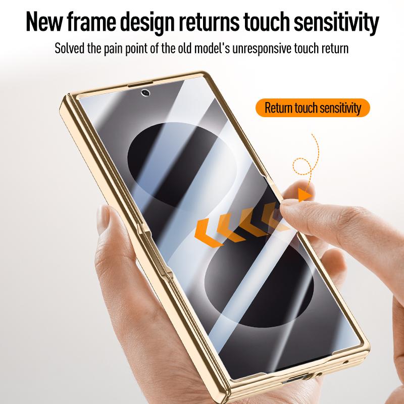 For Samsung Galaxy Z Fold 8 Case Luxury PU Leather Lens Stand Protect Cover For Z Fold 8 Ultra All-inclusive Spring Hinged Shell