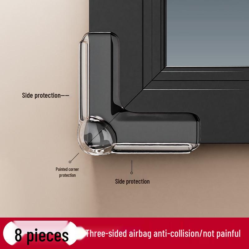 Aluminum Window Anti-Collision Corner Protector - Silicone Safety Sleeve for Inward Opening Windows