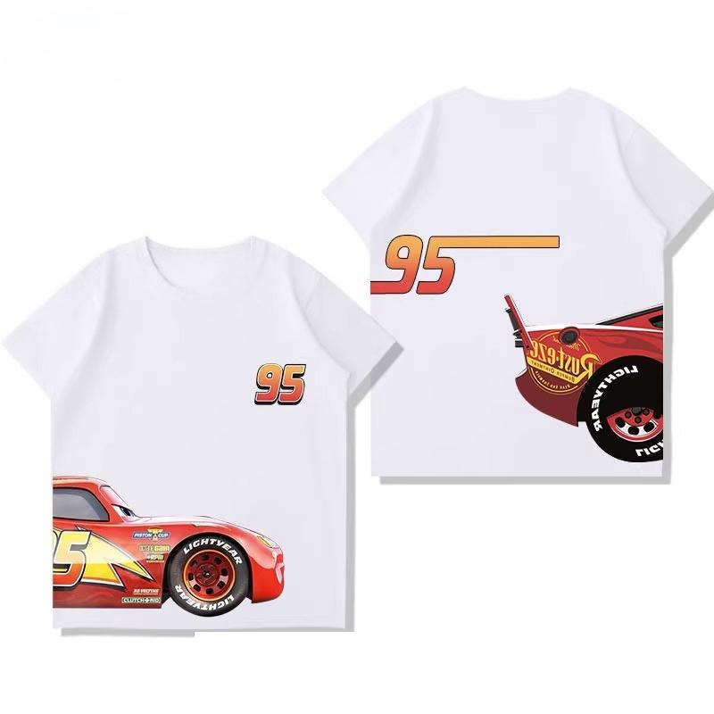 2026 Potdemiel Summer New  Lightning McQueen Kids Cotton T-Shirt, Comfortable and Breathable for Boys and Girls Tops