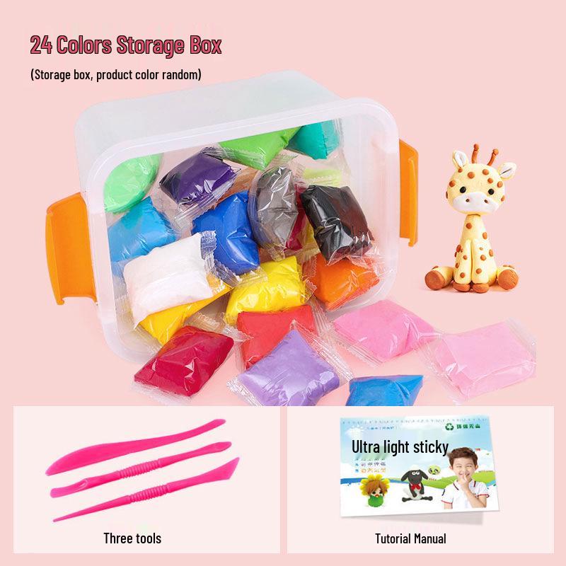 Super Light Non-Toxic Color Clay for Kids - DIY Space Clay Plasticine Set