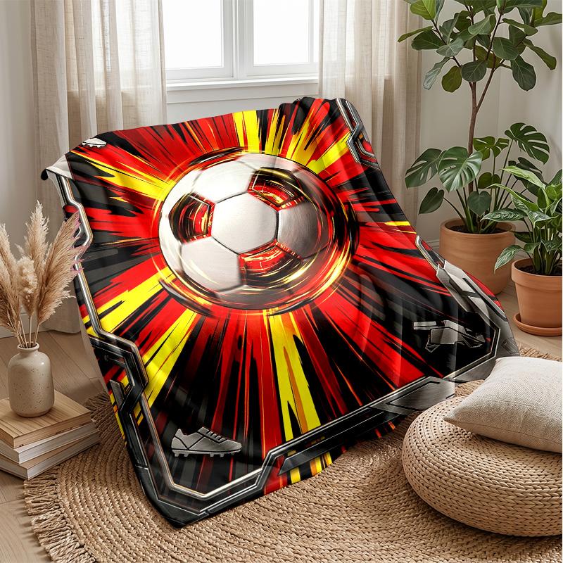 Soccer Ball Energy Burst 2 Theme blanket Lightweight Warm Flannel Blanket Decorative Throw Blanket for Home Decoration