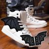 1/2 Pairs Bat Shoe Wings Embroidery Diy Charm Decorations For Sneaker Clothing Shoelaces Punk Halloween Gift Accessory