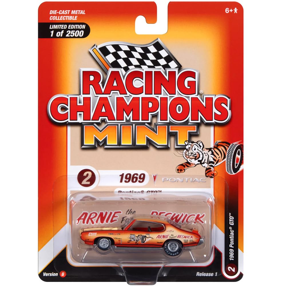 Johnny Lightning RACING CHAMPIONS 164 Scale “1969 Pontiac GTO (Orange/Cream)”, RCSP029B