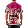 Men's Halloween Printed Round Neck Raglan Short Sleeve Top T-Shirt
