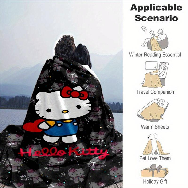 1pc. Hello Kitty Cute Cartoon Blanket - Perfect for Home, Office, Outdoor Use, Gift Idea, Suitable for Al