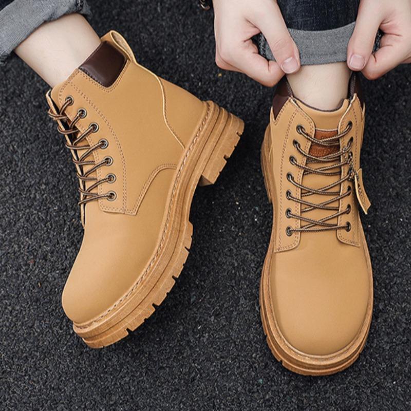 Móda Podzimní Pánské Vysoké Top Ležérní Boty Vodotěsné Protiskluzové Venkovní Kotníkové Boty Pracovní Boty Pohodlné Motocyklové Boty Botas Hombre