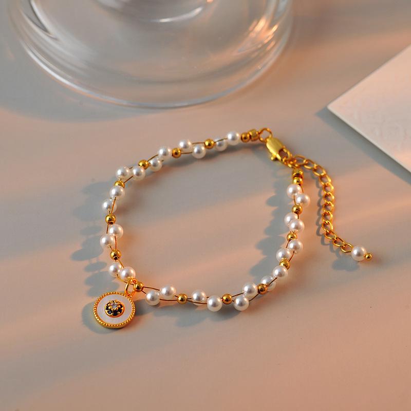 Elegant Double Layer Gold-Plated Starry Sky Necklace & Bracelet Set for Women