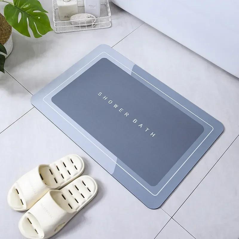 Absorbent Bathroom Bath Mat Anti-slip Shower Rug Quick Drying Bath Mats Kitchen Entrance Doormats Home Floormat Bathtub Carpet