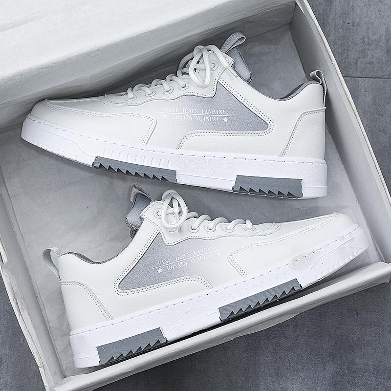 Fashion Mesh Fashion Men Casual Sneakers Lace-up Breathable Lightweight Vulcanized Shoes Men's Shoes Outdoor Sports Shoe Small White