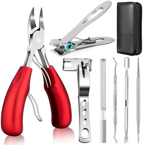 7-Piece Stainless Steel Ingrown Toenail Clipper Set - Thick Nail Pliers & Manicure Tools