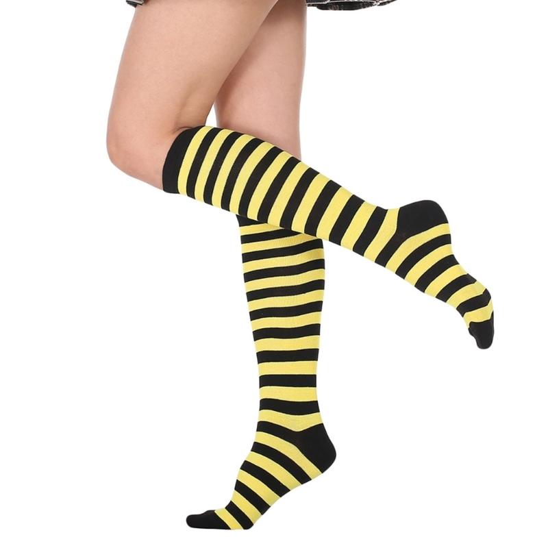 Women's Stripes Knee Highs Socks Long Tube Socks Stripes Stockings Athletic Stockings Stripe Calf Socks Cosplay Socks