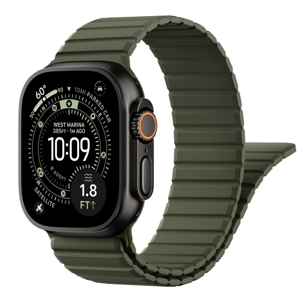 Magnetic Silicone Sport Watch Band for Apple Watch All Series 38/40/41/42/44/45/46/49mm Waterproof Breathable Replacement Wrist Strap