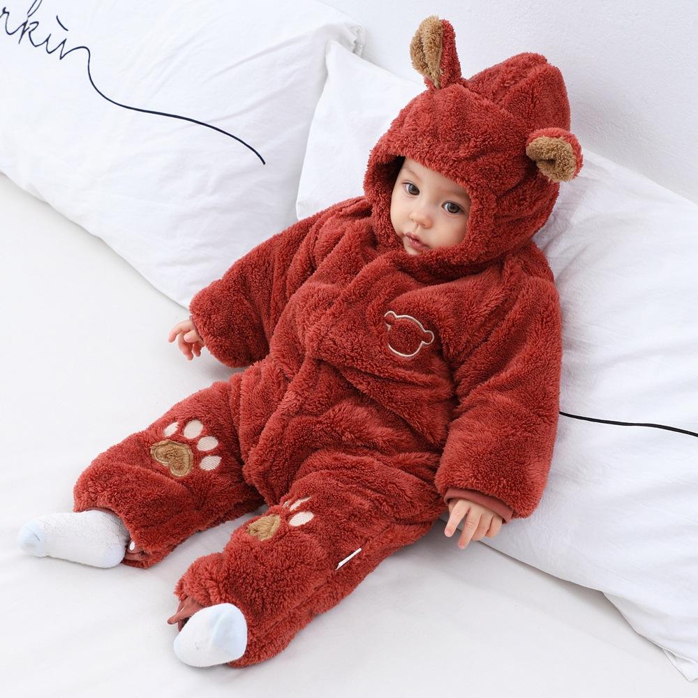 Thick, Warm Baby Cotton Romper for Autumn & Winter
