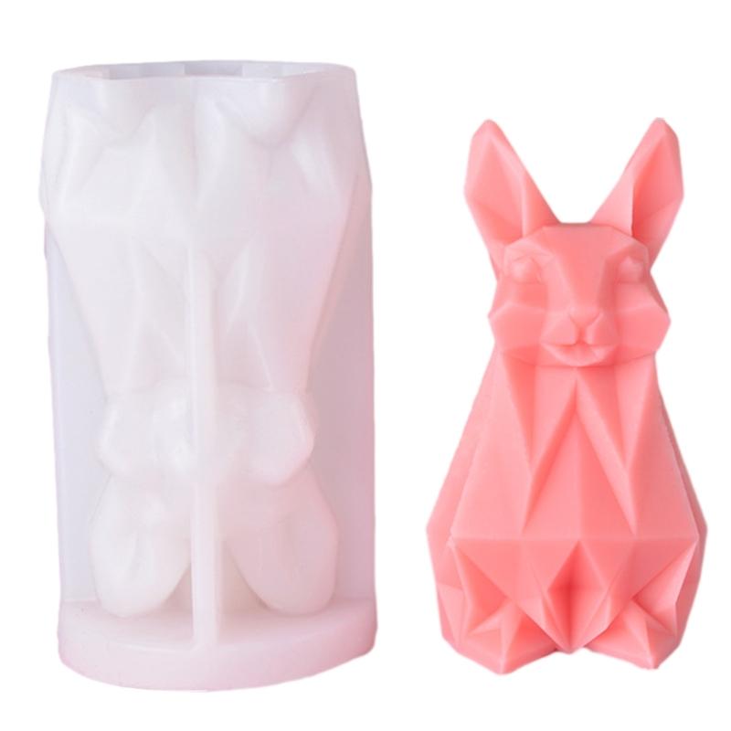 Silicone Crafts Mold Reusable Casting Epoxy Mold 3D Rabbit Candle Making Mould Silicone DIY 3D Handicrafts Resin Molds 1