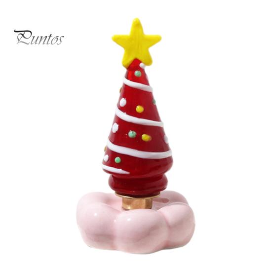 Handcrafted Holiday Table Decor Handmade Glass Christmas Tree Ornament with Star Top And Colorful Bead Details, Unique Gifts for Friends Desktop