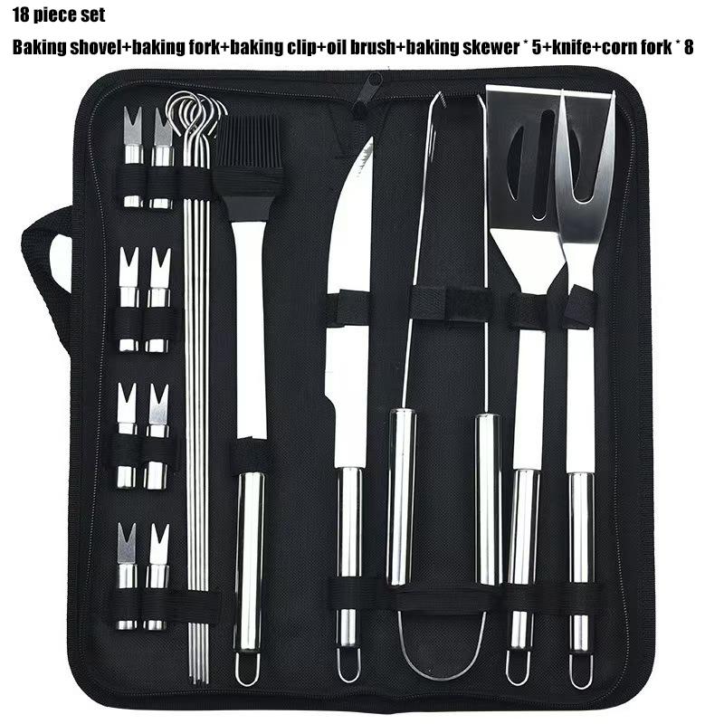 Stainless steel barbecue set barbecue combination tool outdoor barbecue storage portable bag barbecue tool