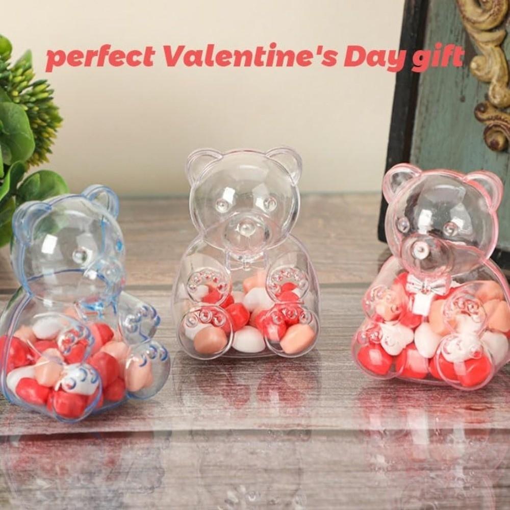 12 st Stor godisbjörnsbehållare Klar godisförvaringsbehållare Björnformad godishållare Återanvändbar Jättestor godisbjörnsförvaringsburk