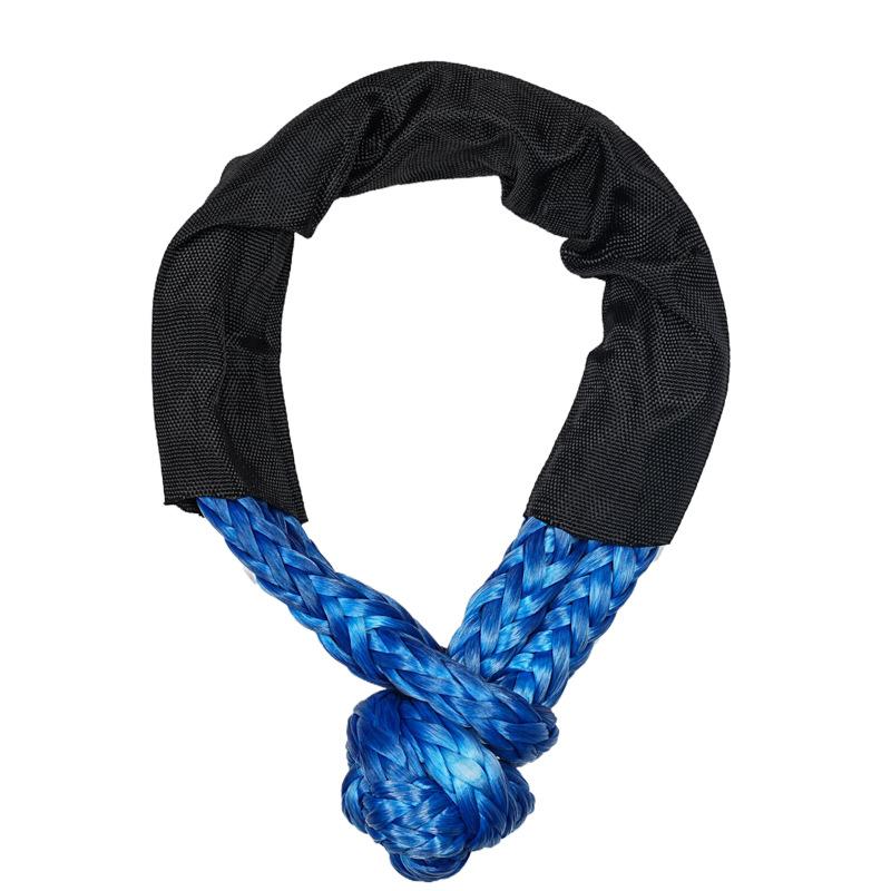 Soft Shackle Synthetic Rope Heavy Duty Offroad Tow Shackle Strap with Protective Sleeve for Jeep Truck SUV