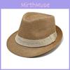 British Jazz Style Straw Hat For Men With Wide Brim Sun Protection For Beach And Casual Wear