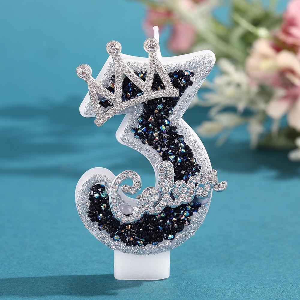 

Корона Блеск Ручной работы Цифра Свечи для Дня рождения для Праздничной Атмосферы Crown Love