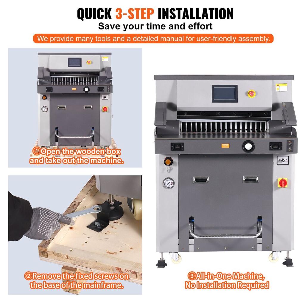 Electric Hydraulic Paper Cutter 26" Cutting Width 3.14" Thickness 7"Screen