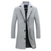 Men's Korean Style Slim Fit Mid-Length Wool Coat - Autumn/Winter Fashion Trench Outerwear
